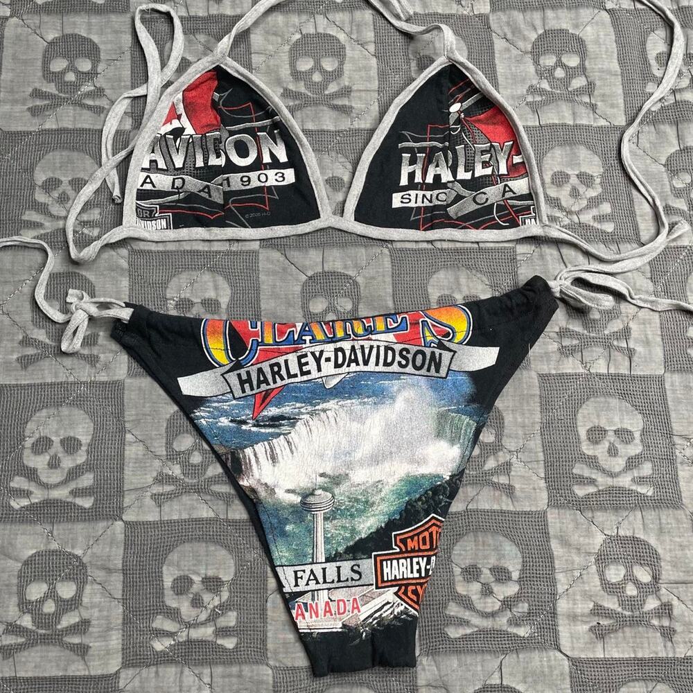 Y2k harley davidson bikini size